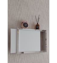 25x35x7 cm Düz Kapaklı Beyaz-Gümüş Duvara Asılabilir Sigorta ve Modem-Wifi Saklama Kutusu! Saklama Kutusu