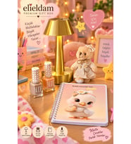 Doğum Günü Özel Gün Arkadaşa Hediye Ayıcık Desenli Defter, Saç Fırçası ve Saç Aksesuar Seti