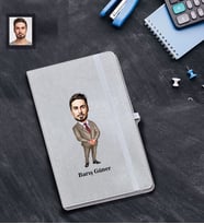 Kişiye Özel Öğretmen Karikatürlü Gri Defter Bay-17