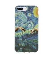 Iphone 7 Plus / 8 Plus Uyumlu Sanatsal Vintage Desenli Şeffaf Telefon Kılıfı