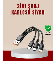 3’ü 1 Arada Hızlı Şarj Kablosu – İos Android Type-c Uyumlu