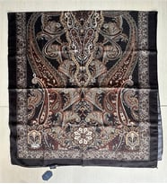 Osmanlı, Elegan Çiçek ve Paisley Desenli Asalet Şal 180x70 (Acı Kahve)