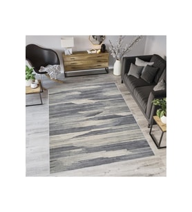 Rovigo Home Dijital Baskı Yıkanabilir Kaymaz Taban Salon Halısı RVG0599 (Gri)