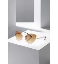 Polo air UV400 Korumalı Kristal Kesme Cam Cat Eye Güneş Gözlüğü Kahverengi Gold Renk PLG-2064C2