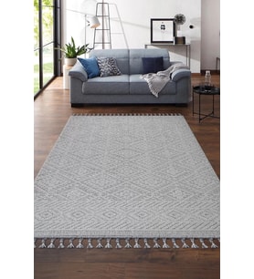 Otantik Modern Salon ve Oturma Odası Halısı - Krem Gri