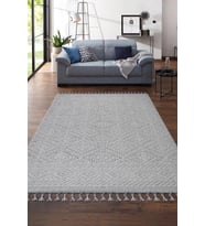 Otantik Modern Salon ve Oturma Odası Halısı - Krem Gri