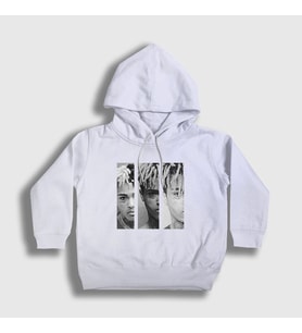 Presmono Unisex Çocuk Beyaz Three XXXTentacion Kapüşonlu Sweatshirt 49320tt (Beyaz)