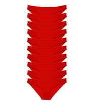 Mulvxbrf Brf02 10 Adet Süper Eko Set Likralı Kadın Slip Külot Kırmızı (Mulvix)