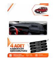 FIAT TİPO (1992-1997) ANALOG KONSOL Uyumlu Ön Torpido Koruma Kılıfı Halısı - Siyah