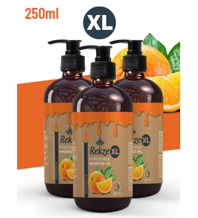 Rekze 3 Adet Portakal Aromalı Büyük Boy Erotik Afrodizyak Vücut Aromaterapi Masaj Yağı 250 Ml