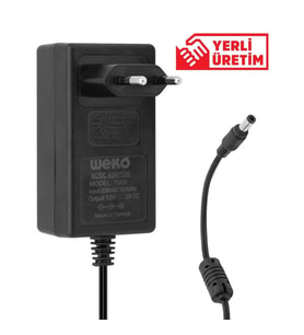Weko 12 Volt - 3 Amper - 36 Watt 5.5*2.5 Uçlu Plastik Kasa Priz Tip Adaptör