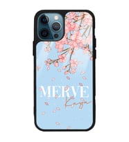 iPhone 11 Pro Max Uyumlu Dökülen Sakura Tasarımlı Glossy Telefon Kılıfı