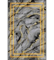 Eliana Home Baskılı, Yıkanabilir Kaymaz Taban Salon Halısı LNA0310-SD004 100x150 cm (Gri)