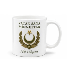 Emekli Askere Vatan Sana Minnettar Gazilik Hatırası Kupa Bardak Hediye