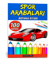 Spor Arabaları BOYAMA Kitabı (Gri TONLAMALI Spiralli 100 Boyama)