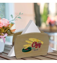 BK Gift Kişiye Özel Güzel Chef Tasarımlı Lüks Ahşap Peçetelik-2