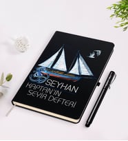 BK Gift Kişiye Özel İsimli Siyah Seyir Defteri ve Kalem Seti-3