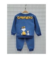 GARFİELD BASKİLİ EŞOFMAN TAKIMI UNISEX EŞOFMAN TAKİMİ (Mavi)