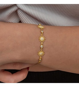 Gümüş Gold Güneş Kadın Bileklik SL8933