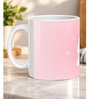 Pembe Parıltılı Sevimli Tavşan Desenli Sevdiklerinize Hediye Porselen Kupa Bardak