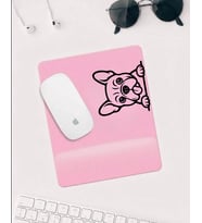 Sevimli Köpek Desenli Mousepad – Pembe Zemin Kaymaz Tabanlı Mouse Pad