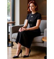 Kadın Bodycon Kesim Bisiklet Yaka Aksesuar Detaylı Ottoman Örme Midi Elbise Günlük Rahatlığı Sunar