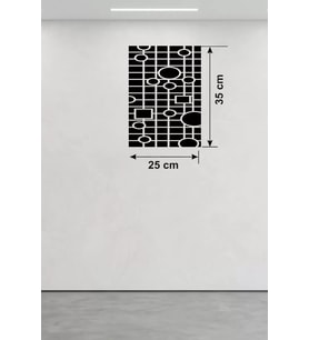 Geometrik Desenli Ahşap Duvar Tablosu - 25X35 Cm Dekoratif Pano