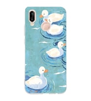 Huawei P20 Lite Uyumlu Baskılı Yumuşak Silikon Şeffaf Telefon Kılıfı