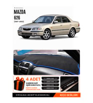 MAZDA 626 (1997-2002) Uyumlu Torpido Örtüsü Torpido Kılıfı - Siyah Mavi