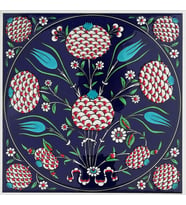 Armada Çini 20x20 Cm ED 336 Kobalt klasik nar Desenli Eldekoru Çini karo