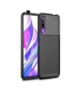 Huawei P smart Pro 2019 Kılıf Esnek Soft Karbon Tasarım Legion Serisi (Siyah)