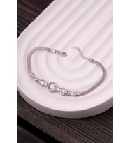 925 Ayar Gümüş Rodyumlu Triple Circle Baget Bayan Bileklik