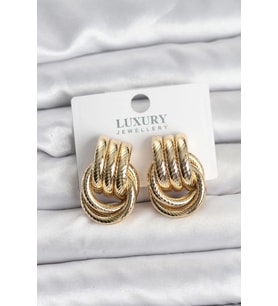 Gold Renk Halka Modelli Pirinç Kadın Küpe - TJ-BKP11352