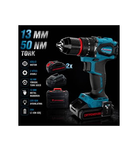 KÖMÜRSÜZ AKÜLÜ DARBELİ VİDALAMA Li-iON 20V 2.0Ah CAT4112