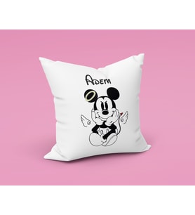Mickey Mouse Sevgili Çift Tasarımlı Yastık Kişiye Özel