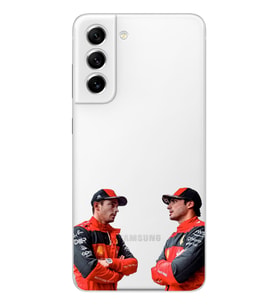 Samsung Galaxy S22 Uyumlu Carlos Sainz ve Charles Leclerc Formula 1 Desenli Şeffaf Kılıfı
