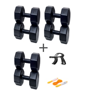 PS SPOR 3 ÇİFT DAMBIL SET 6 KG + 8 KG +10 KG + AYARLANABİLİR SAYAÇLI EL YAYI VE ATLAMA İPİ