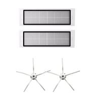 Roborock S6 / S6 Pure Uyumlu 2 Adet Hepa Filtre 2 Adet Beyaz Yan Fırça