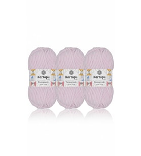 Yumurcak Kadife El Örgü Ipi Toz Pembe K1562 3 adet