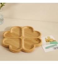 Northcity Bambu Yuvarlak 4 Bölmeli Sunum Tepsisi 21x1.4 cm (36'lı Paket)
