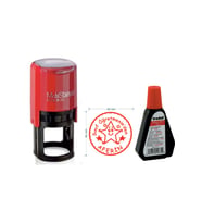 Mobistamps Kişiye Özel Öğretmen Kaşesi Yuvarlak Aferin Kaşesi + Trodat 7011 Mürekkep MS-SET-02 (Kişiye Özel İsim Yazılır)