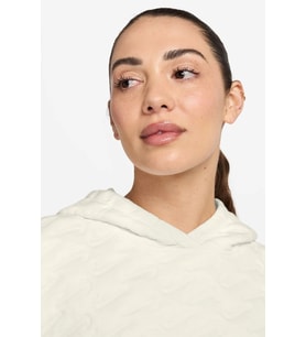 Nike Phoenix Fleece Loose Fit Womens White Sweatshirt Bol Kesim Kapüşonlu Yaka Kadın Sweatshirt Beyaz