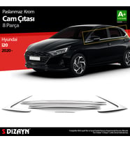 Hyundai i20 Krom Cam Çıtası 8 Prç. 2020 Üzeri