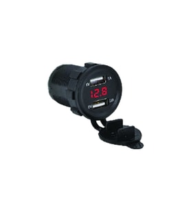 Pano Tipi Voltmetreli 2'li USB Giriş 5V 1A ve 5V 2,1A Çıkış