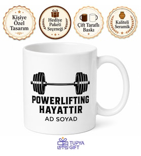 Powerlifting Is Life Baskılı Powerlifting Hayattır Kupa Bardak Hediye