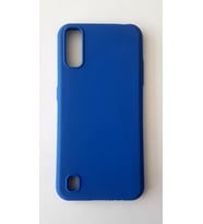 SAMSUNG A01 YUMUŞAK KILIF+KIRILMAZ EKRAN KORUYUCU (Mavi)