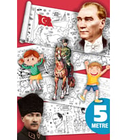Atatürk, Milli Bayramlar, Kahramanlık Dev Boyama Kağıdı Boyama Rulosu Büyük Boy 5 Metre