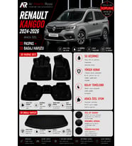 RENAULT KANGOO 2024-2026 Araca Özel 3D Paspas + 3D Bagaj Havuzu