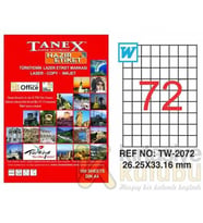 Tanex TW-2072 Etiket 26,25 x 33,16mm Ücretsiz Kargo