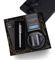 Selamlıque Türk Kahvesi & Siyah Seramik Fincan & Roller Kalem Premium Hediye Seti